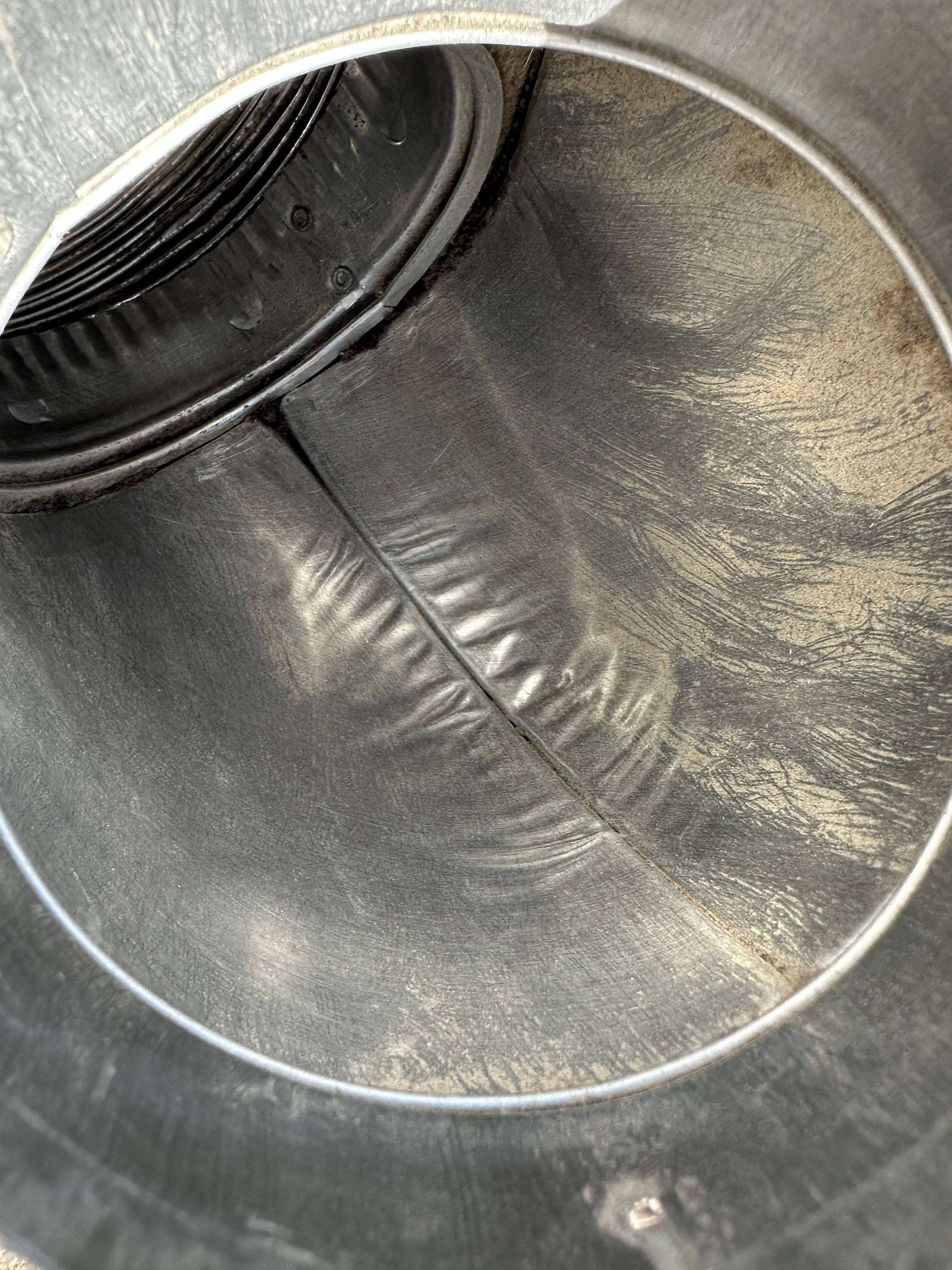 Clean dryer vent interior after EZ Breezy service — smooth clear duct